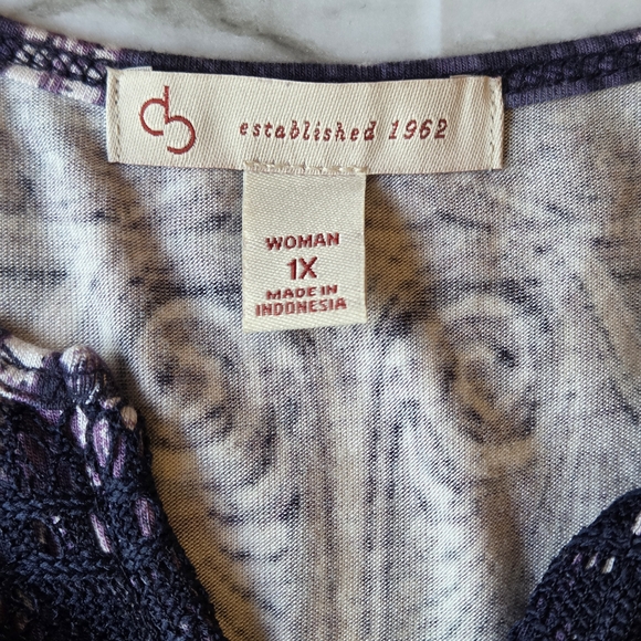 Dress Barn Purple And White Women's Top - Picture 6 of 8